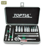 Kunci Sock Socket Set SAE 1/4" DR. 12PT 18pcs Toptul GCAD1817-0