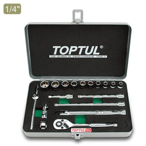 Kunci Sock Socket Set SAE 1/4" DR. 12PT 18pcs Toptul GCAD1818-0