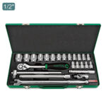 Kunci Sock Socket Set - Satin 1/2" DR. 6PT 24pcs Toptul GCAD2403-0