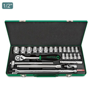 Kunci Sock Socket Set - Satin 1/2" DR. 6PT 24pcs Toptul GCAD2403-0