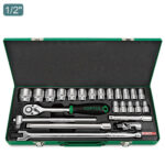 Kunci Sock Socket Set - Satin 1/2" DR. 12PT 24pcs Toptul GCAD2404-0