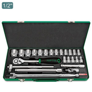 Kunci Sock Socket Set - Satin 1/2" DR. 12PT 24pcs Toptul GCAD2404-0