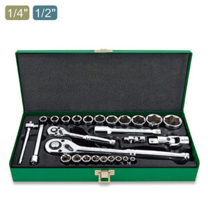 Kunci Sock Socket Set 1/4"&1/2" DR. 6PT 27pcs Toptul GCAD2802-0