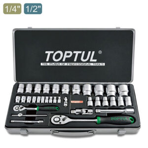 Kunci Sock Socket Set 1/4"&1/2" DR. 6PT 36pcs Toptul GCAD3401-0
