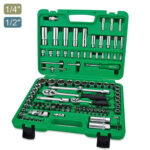 Kunci Sock Professional Grade Flank Socket Set 1/4"&1/2" DR. 6PT 108pcs Toptul GCAI108R-0