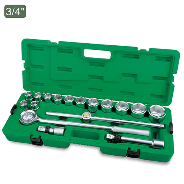 Kunci Sock Professional Grade Flank Socket Set 3/4" DR. 6PT 17pcs Toptul GCAI1701-34994
