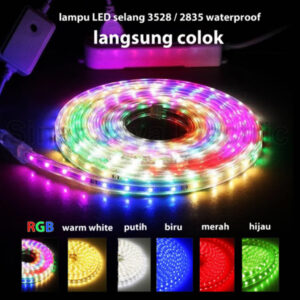 Lampu Led Strip Selang 3528 2835 Ac 220V Outdoor Rgb Warna Warni Biru-0
