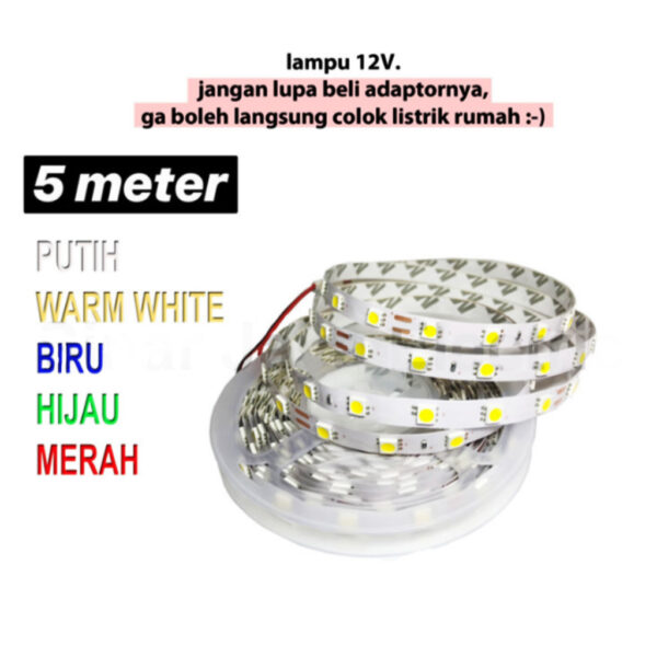 Led Strip Pita Flexible Smd 3528 / 2835 Ip33 (Mata Kecil Indoor)-35246
