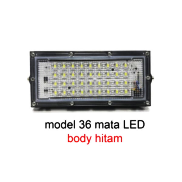 Led Sorot Tembak Dob Floodlight Dob 50W - 36Led Body Hitam-0