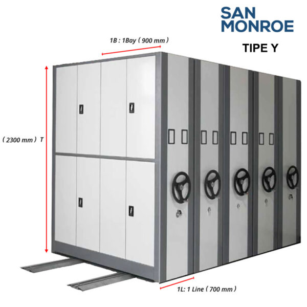 Lemari File Mobile 2 Line 4 Bay SAN Monroe 2L4B-Y-35931