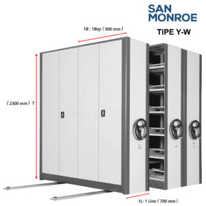 Lemari File Mobile 2 Line 4 Bay SAN Monroe 2L4B-Y-W-0