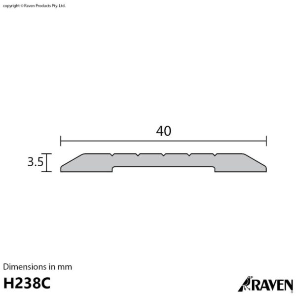 Raven H238C Premium Threshold Plate 900mm In Silver Tanggul Air-36636