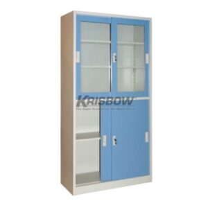 File Cabinet 4 Shelf 4 Door Sliding Blue Krisbow KW1700197-0