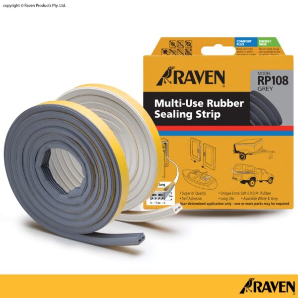 Raven RP108 Multi Use Sealing Strip 2Meter In Grey Or White - Abu-Abu-36700