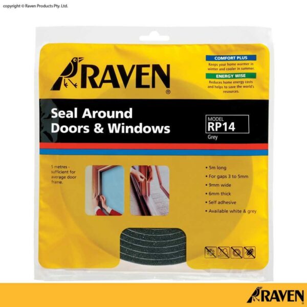 Raven Door & Window Seal Rp14 Grey 5M Seal Celah Pintu Jendela-36583