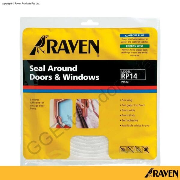 Raven Door & Window Seal Rp14 White 5M Seal Celah Pintu Jendela-36730