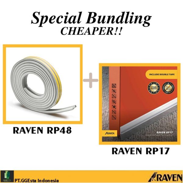 Raven Door Seal Rp17 + Rp48 White Paket Bundling Penutup Celah Pintu-36631