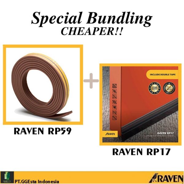 Raven Door Seal Rp17 + Rp59 Brown Paket Bundling Penutup Celah Pintu-36598