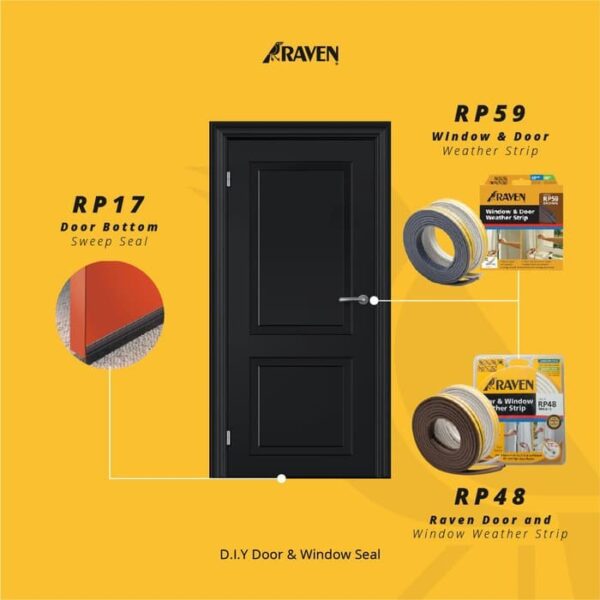 Raven Door Bottom Seal Rp 17 Brown Seal Penutup Celah Bawah Pintu-36873