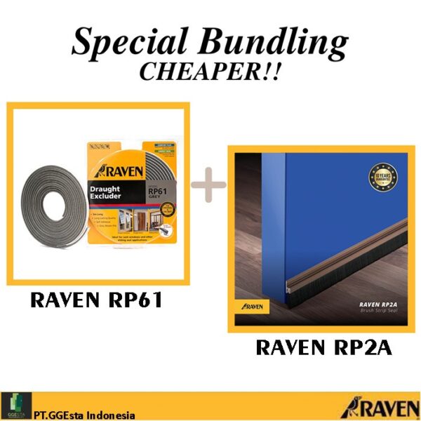 Raven Door Seal Rp2A Bronze + Rp61 Grey Paket Penutup Celah Pintu-36603