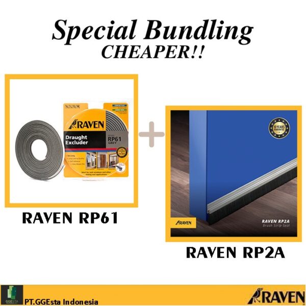 Raven Door Seal Rp2A Silver + Rp61 Grey Paket Penutup Celah Pintu-36608