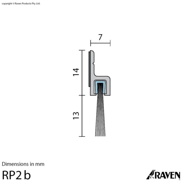 Raven Door Bottom Brush Seal Rp2B 3Meter In Silver-36704