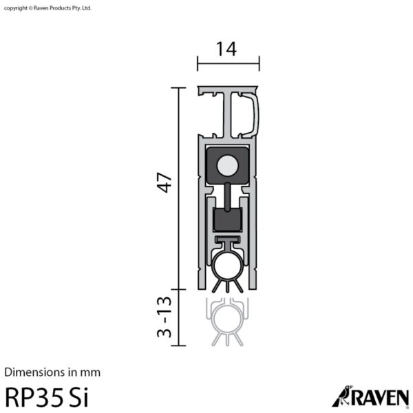 Raven Medium Duty Acoustic Automatic Bottom Seal Rp35 Si Ca 1070Mm - Cokelat-36748