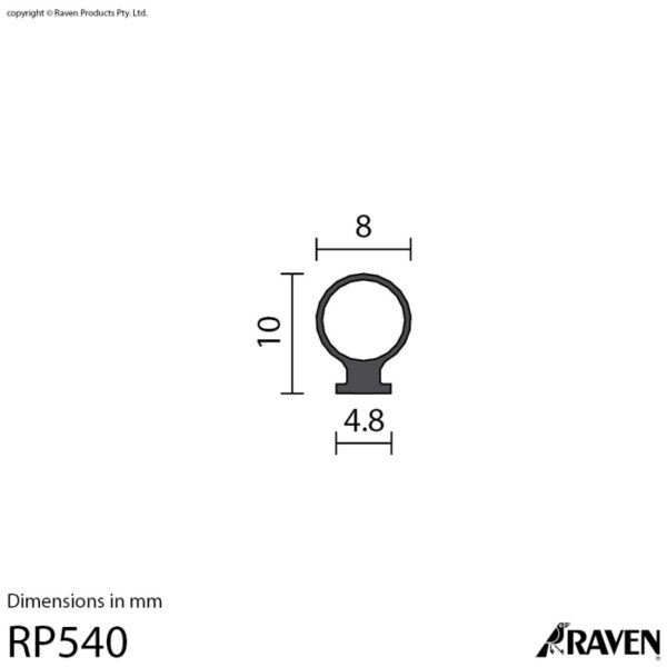 Raven Rp540 Acoustic Frame Seal 100Meter Aluminium Or Pvc Door Black-36692