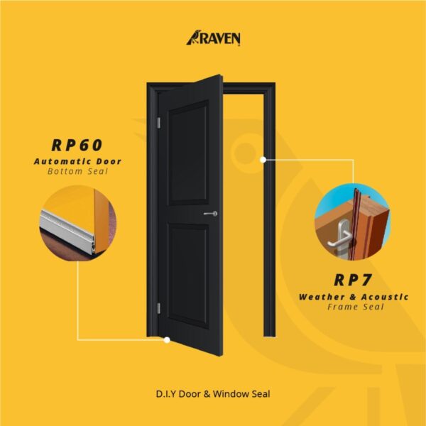 Raven Automatic Door Bottom Seal Rp 60 Bronze(Brown) Seal Otomatis-36865