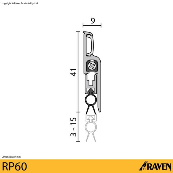 Raven Automatic Door Bottom Seal Rp 60 Clear A.(Silver) Seal Otomatis-36860