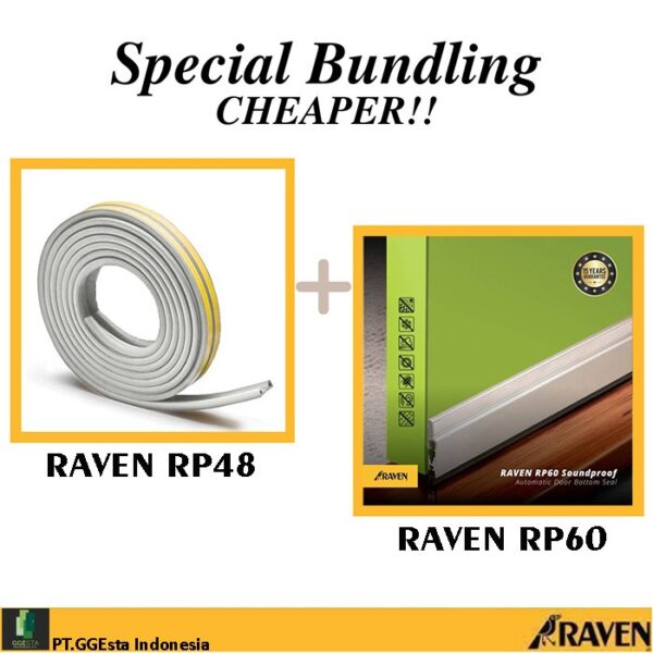 Raven Door Seal Rp60 Silver + Rp48 White Paket Penutup Celah Pintu-36613