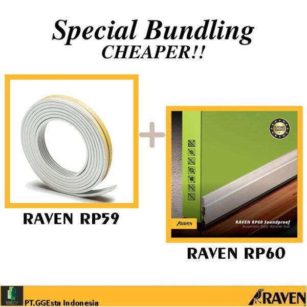 Raven Door Seal Rp60 Silver + Rp59 White Paket Penutup Celah Pintu-36626