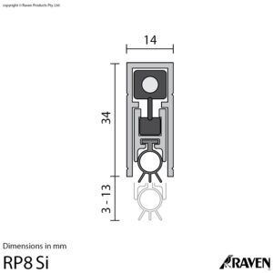 Raven Acoustic Automatic Door Bottom Seal Rp 8Si Ca 1070mm-0