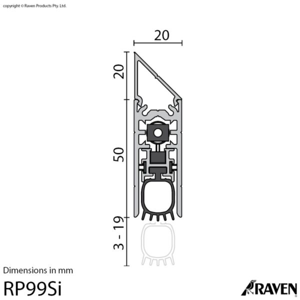 Raven Heavy Duty Acoustic Automatic Door Bottom Seal Rp 99Si Ca 1070Mm-0
