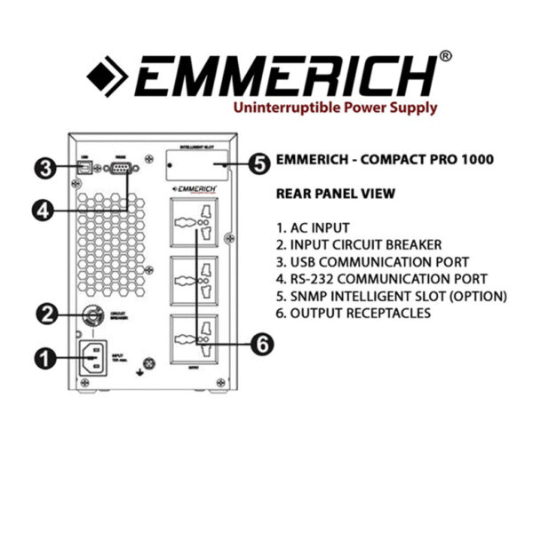 UPS Compact Pro ER 1 Backup Time 36-40 Menit Emmerich ERCMP1ER9X3-37015