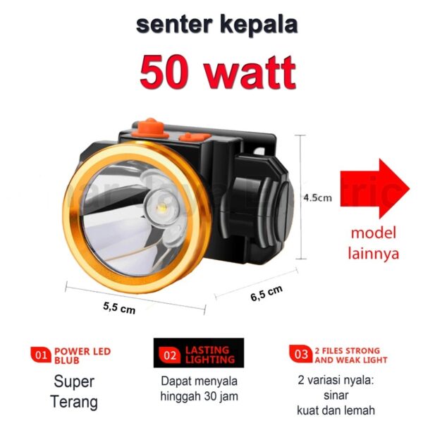 Lampu Senter Head Lamp 50 Watt-37172