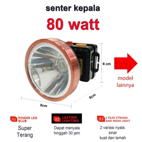 Lampu Senter Head Lamp 80 Watt-37174