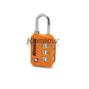 Gembok Padlock TSA 3 Dial Zinc Alloy Orange Krisbow 10222538-0
