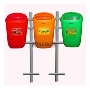 Tempat Sampah Dustbin Orange, Green, Red 50L With Stand Krisbow 10126598-0