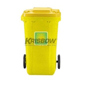 Tempat Sampah Dustbin New Eco 240L Green With Yellow LID Krisbow 10367863-0