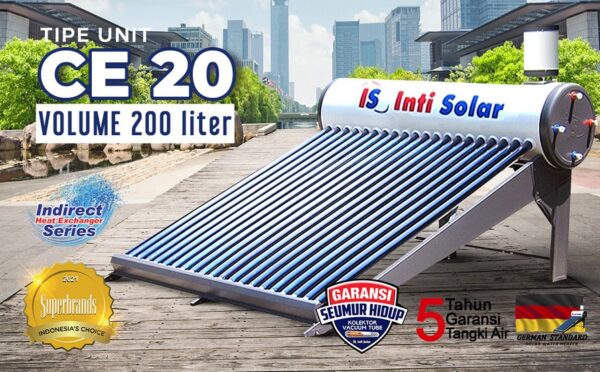 Pemanas Air Matahari Water Heater 200 Liter Inti Solar 20 CE-0