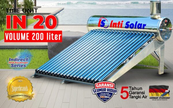 Pemanas Air Matahari Water Heater 200 Liter Inti Solar 20 IN-0