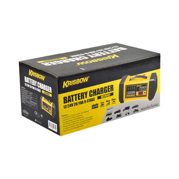 Battery Charger 12/24 20/10A ERBCHF10 Krisbow 10376451-39863