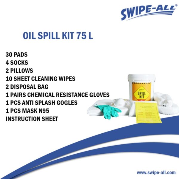 SWIPE-ALL Oil Spill Kit 75 Liter With Bucket 79975-37961