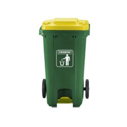 Tempat Sampah Dust Bin Green 100L Pedal & Yellow LID Krisbow 10426712-0