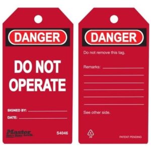 Gembok Do Not Operate Danger Tag 6 Pcs Pack Masterlock S4046-0