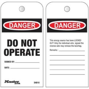 Gembok Do Not Operate Boxed Roll of Tags English Masterlock S4810-0