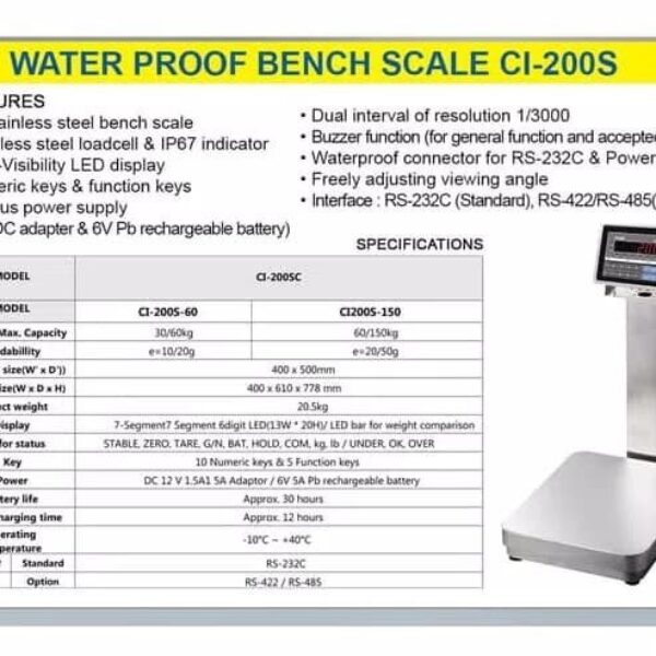 Timbangan Duduk 150Kg CAS CI-200SC-38666