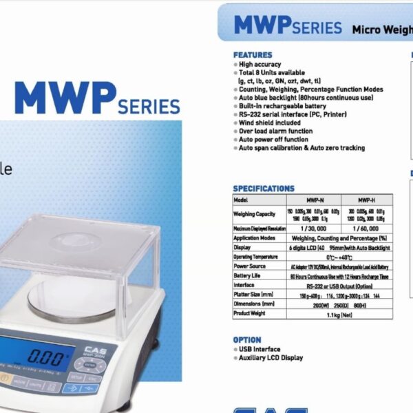 Timbangan Emas 300gr x 0,005gr CAS MWP-H-38581