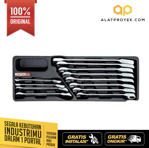 Pro-Series Reversible Ratchet Combination Set 12PCS Toptul GAAT1205-0